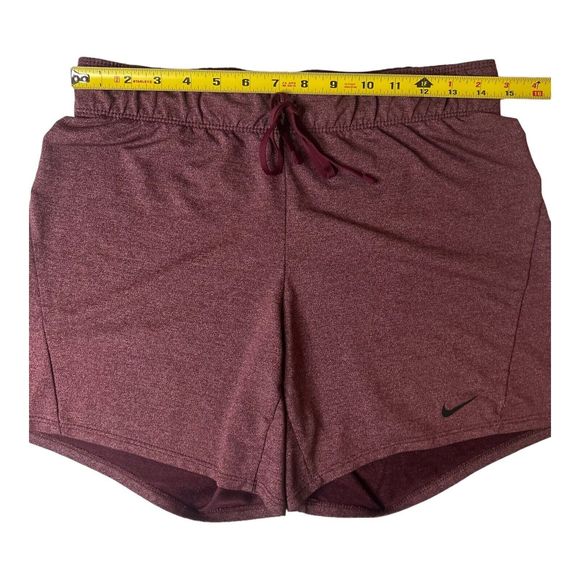 Nike Dri Fit Drawstring Athletic Shorts Crossfit Gym Running Maroon Women’s S - Picture 3 of 11